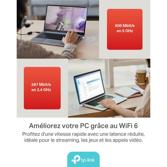 USB Nano Wi‑Fi Adapter - MERCUSYS - MA60XNB - Wi‑Fi 6 AX900 - Bluetooth 5.3 - Dual Band 2.4/5 GHz