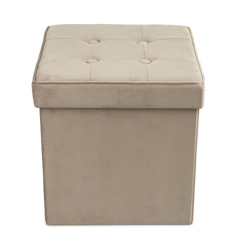 Kokoontaitettava rahi 38x38 cm velour lämmin harmaa