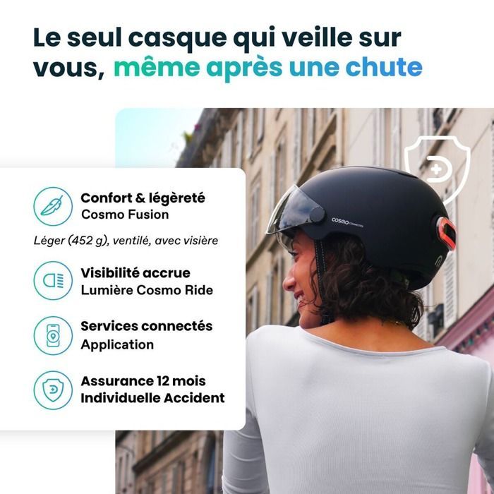 Casco da bici Cosmo Connected Fusion+ bianco lucido