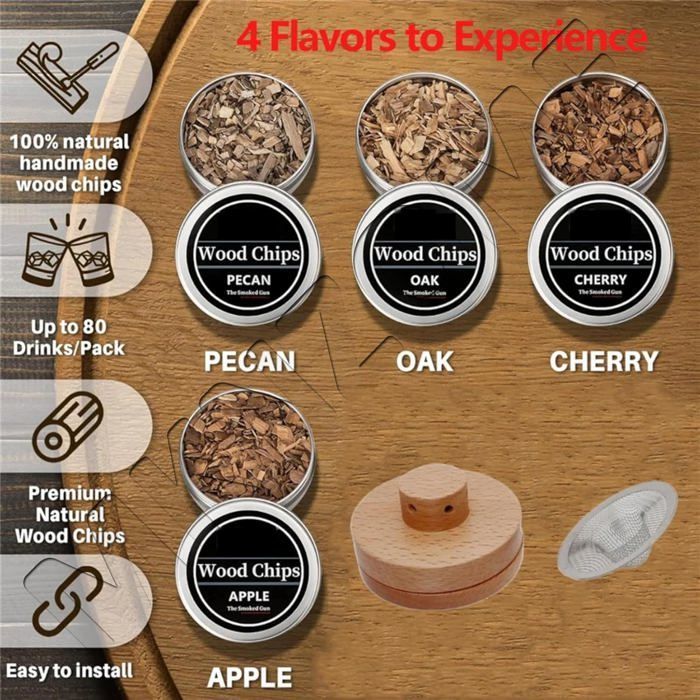 Kit para defumar coquetéis - SWAPY - Infusor para defumar - Filtro de aço inoxidável - Maçarico a butano