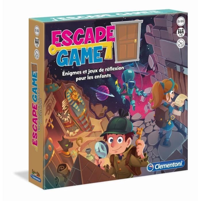 Clementoni - Escape Game - 3 rooms: Pharaoh, Space, Castle - 1 to 8 players