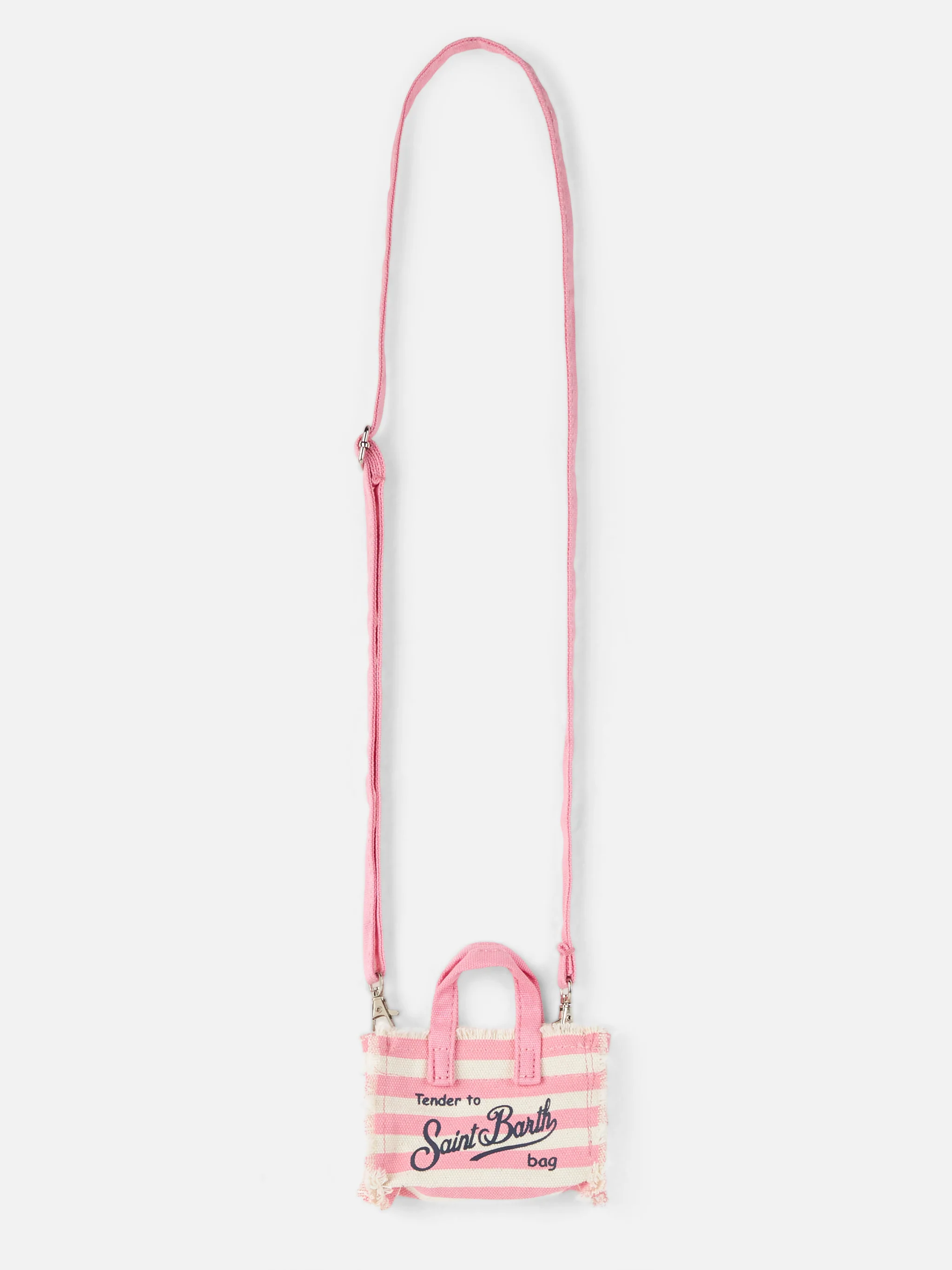 Roze geborduurde katoenen canvas sleutelhanger