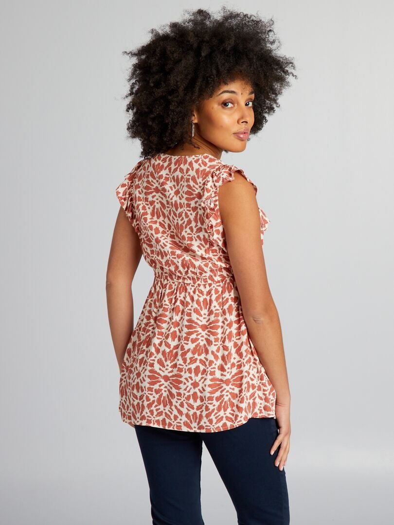 Blusa premamá con volantes - ROJA