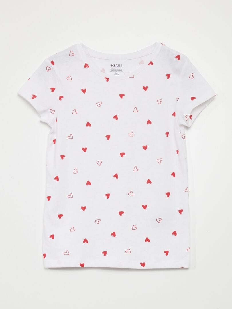 Pyjamaset - T-shirt + short - 2-delig - WIT