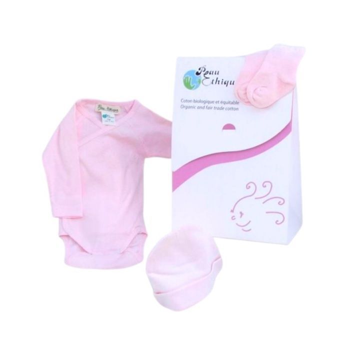 Set de regalo rosa para bebé, surtido orgánico, 1 mes