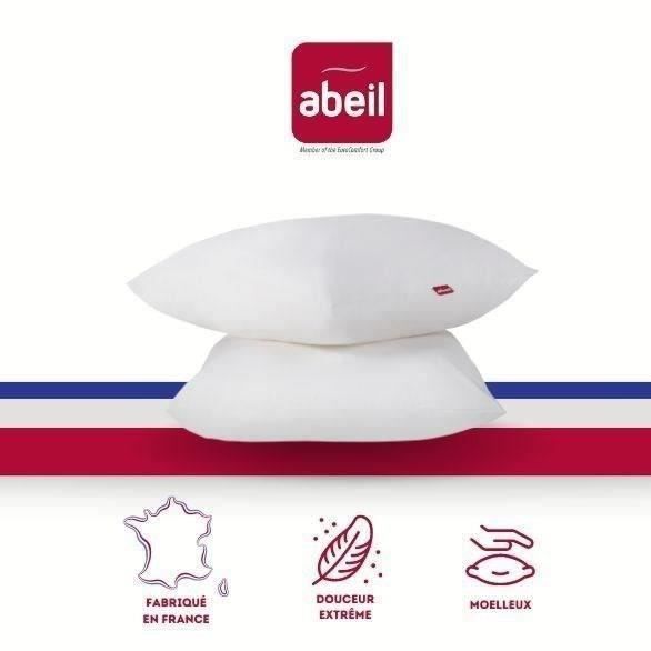 Juego de 2 almohadas suaves ABEIL - 60 x 60 cm - Blancas