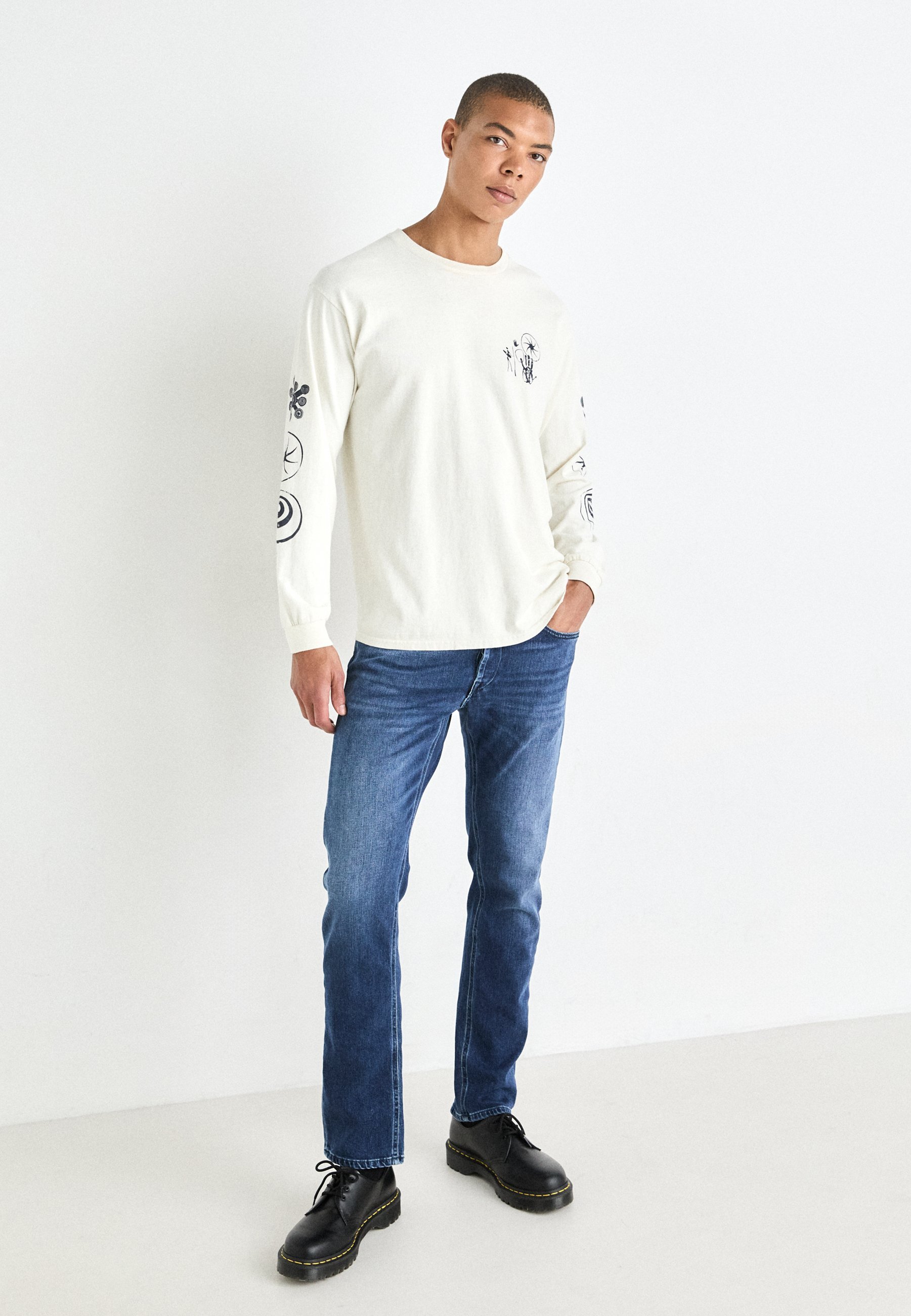 Replay GROVER PANTS - Rechte jeans - donkerblauw
