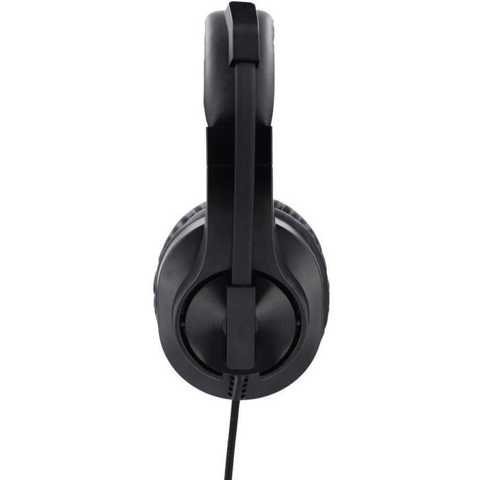 Cuffie stereo cablate Hama, colore nero, con volume regolabile e funzione di disattivazione del microfono del computer.