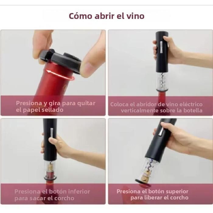 Silver electric wine bottle opener with foil cutter and screwdriver, smart automatic kitchen accessories