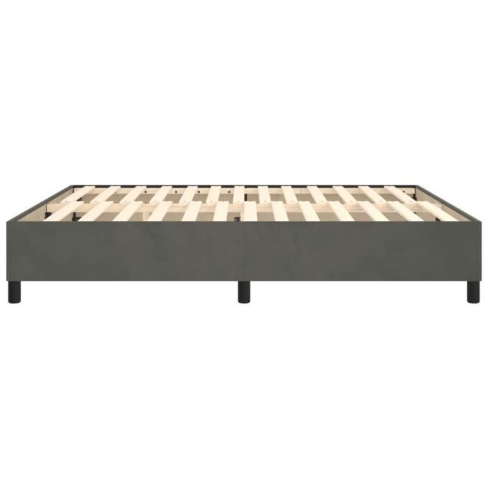 Base de cama de muelles ESTINK - Gris oscuro - 160x200 cm - Terciopelo