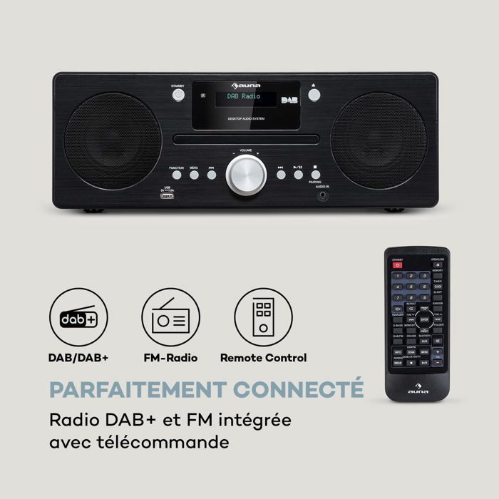 Sistema hi-fi Bluetooth - Auna - Harvard - Radio DAB+ e FM - USB - Bluetooth 3.0