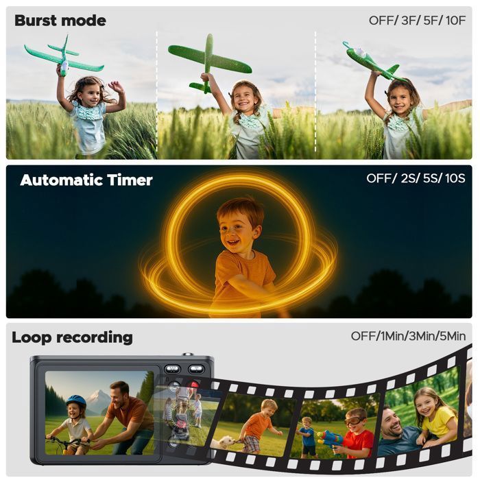 Compact Digital Camera with 1080P Video Camera, 50MP - 2.8