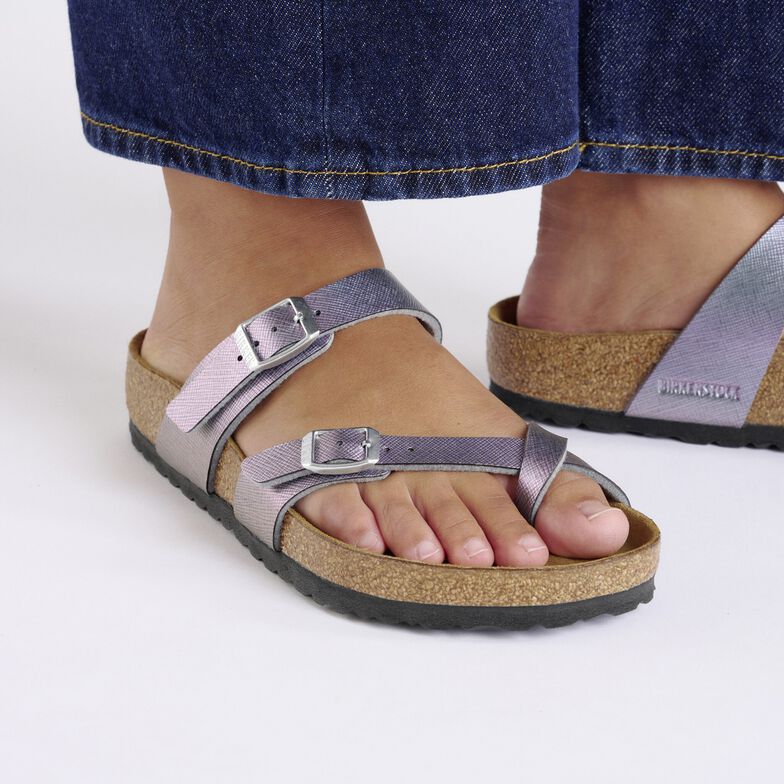 Mayari Birko-Flor goffrata - Saffiano Iridescent Viola Saffiano Iridescent Viola
