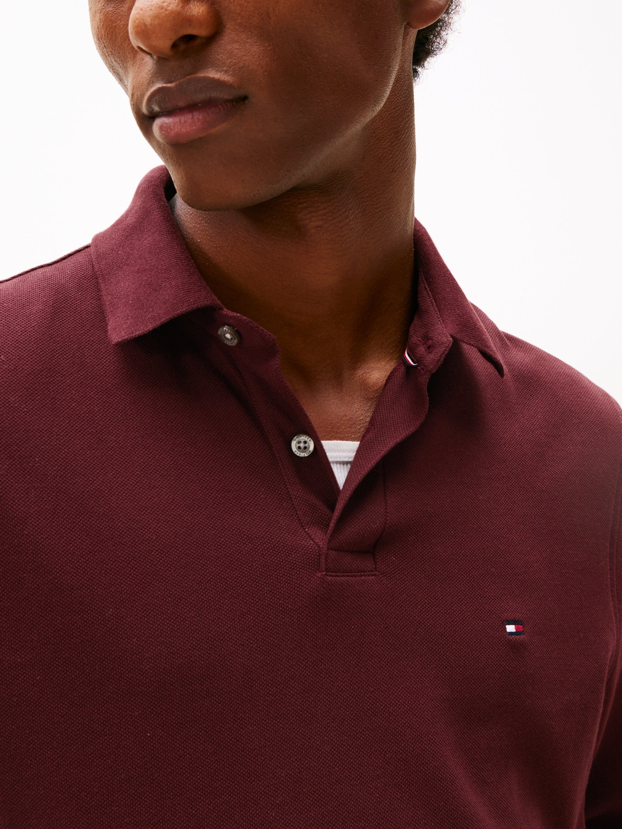 Tommy Hilfiger REGULAR - Top met lange mouwen - diep bordeauxrood