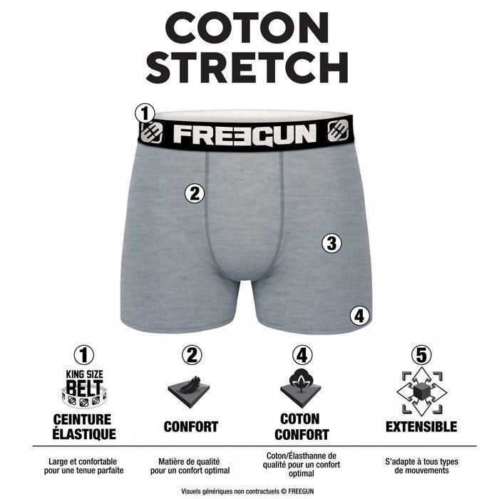 Calzoncillos bóxer Freegun para hombre - Negros (Paquete de 6)