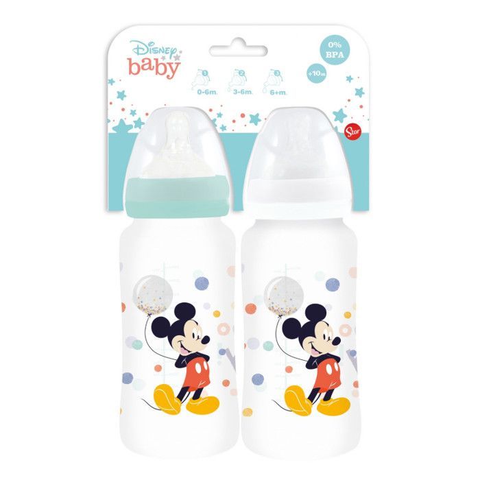 Confezione da 2 biberon THERMOBABY MICKEY COOL - 360 ml - Anti-colica - Flusso a 3 posizioni