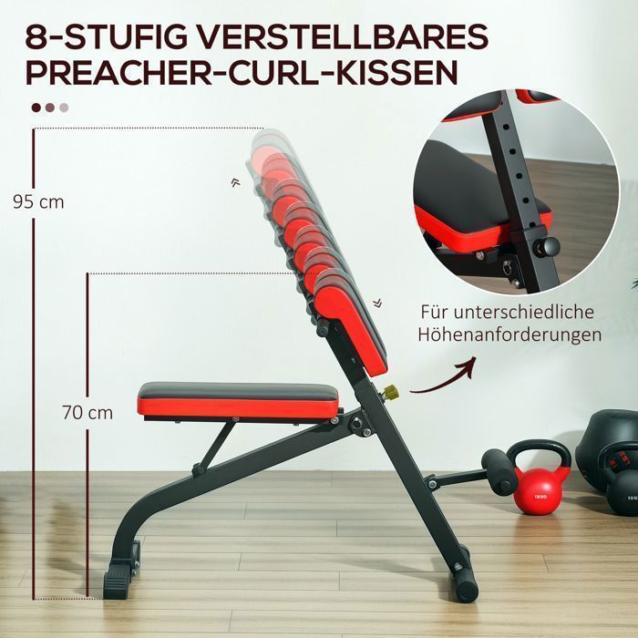 Plaque épaissieTabouret d'Haltérophilie sportnow, tabouret de fitness multifonctionnel, réglable, Design pliable, adapté aux boucl