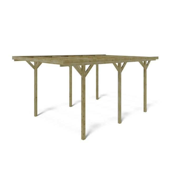 Cochera, cobertizo para coche 3,04 x 5,12 m - 15,57 m² - CAR16