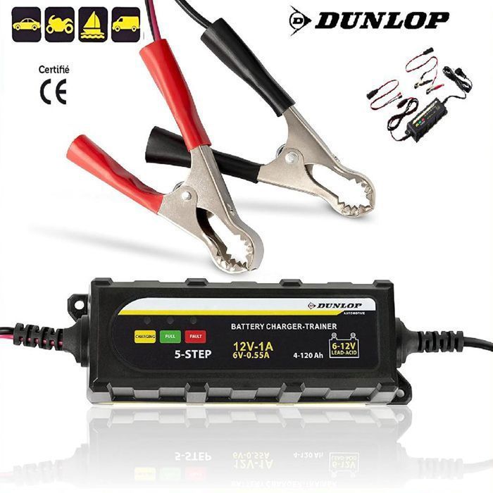 Chargeur batterie auto moto Maintien charge 6 et 12 volts