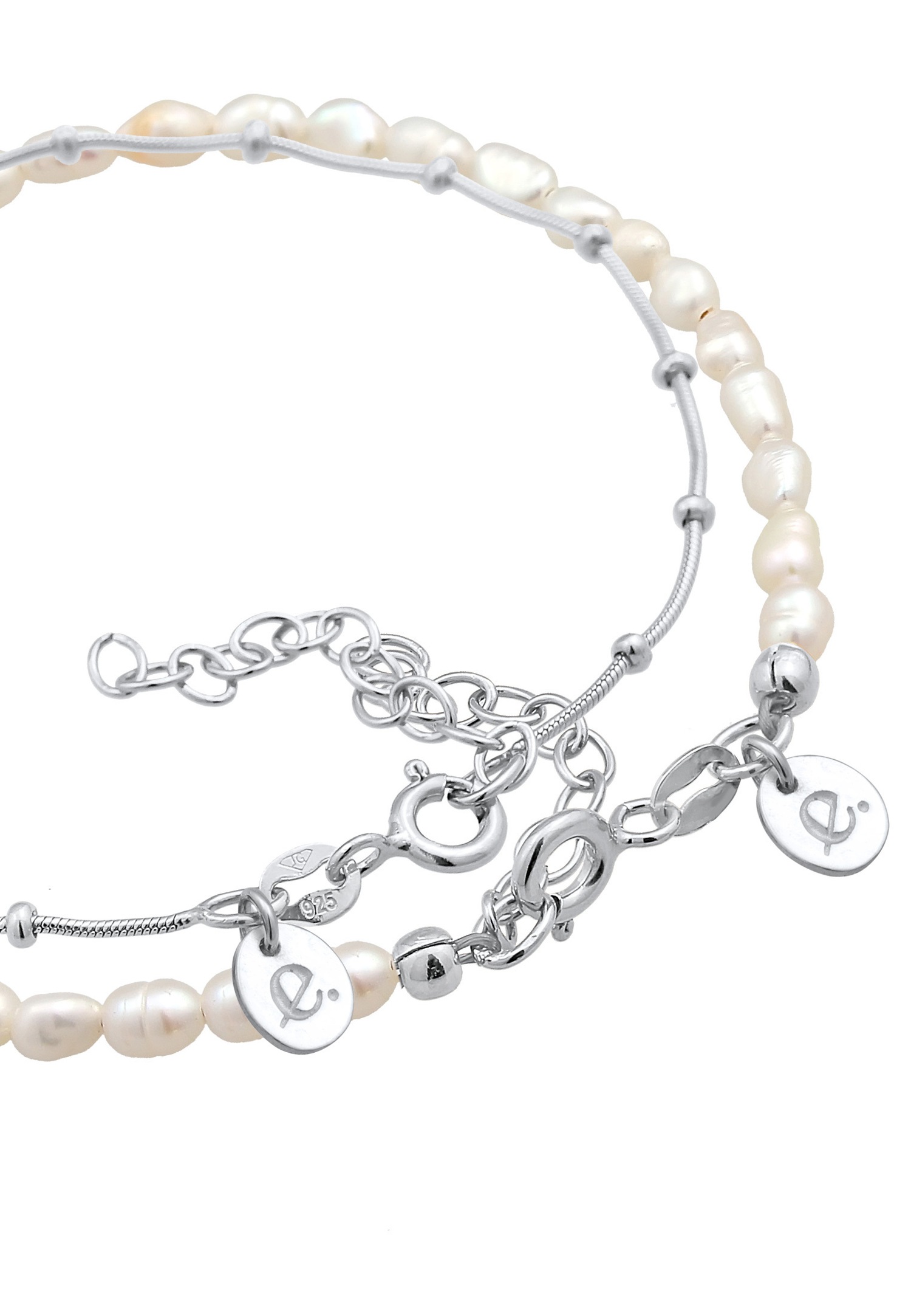 Elli PREMIUM Femmes boules de base set de 2 avec Perles de Culture d'Eau Douce en argent sterling 925