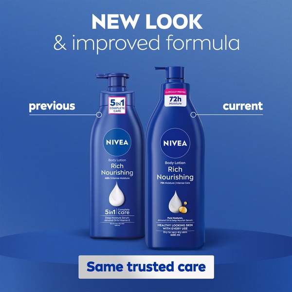 NIVEA Rich Výživné telové mlieko pre suchú pokožku 400 ml