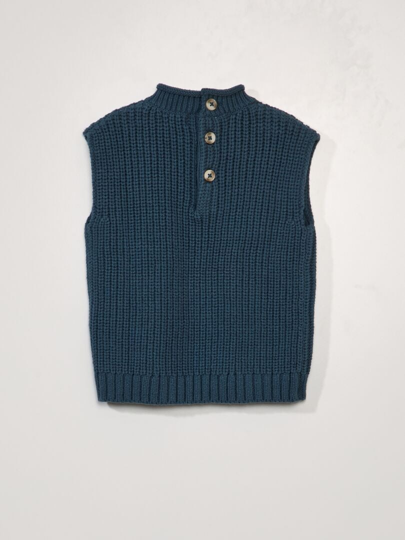 Sweter bez rękawów - niebieski
