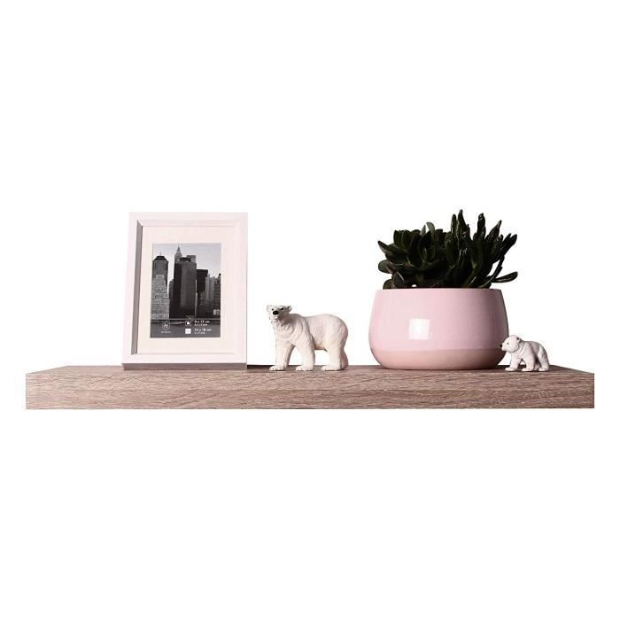 EUGAD Etagère Murale en MDF 50x22.9x3.8cm Etagère de rangement Chêne