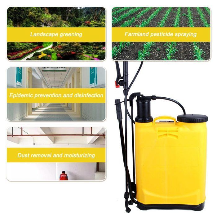 MIPAN - Spruzzatore a zaino da 16 litri - Spruzzatore a pressione con accessori - Giallo