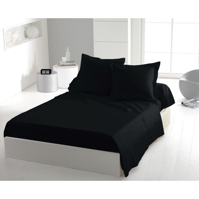 Sábana plana - HOME LINGE PASSION - HP72093 - Microfibra de 82 g - 240 x 300 cm - Negra