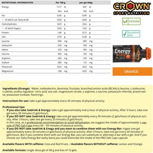  Geles Energéticos 'energiegel' De 40G Naranja