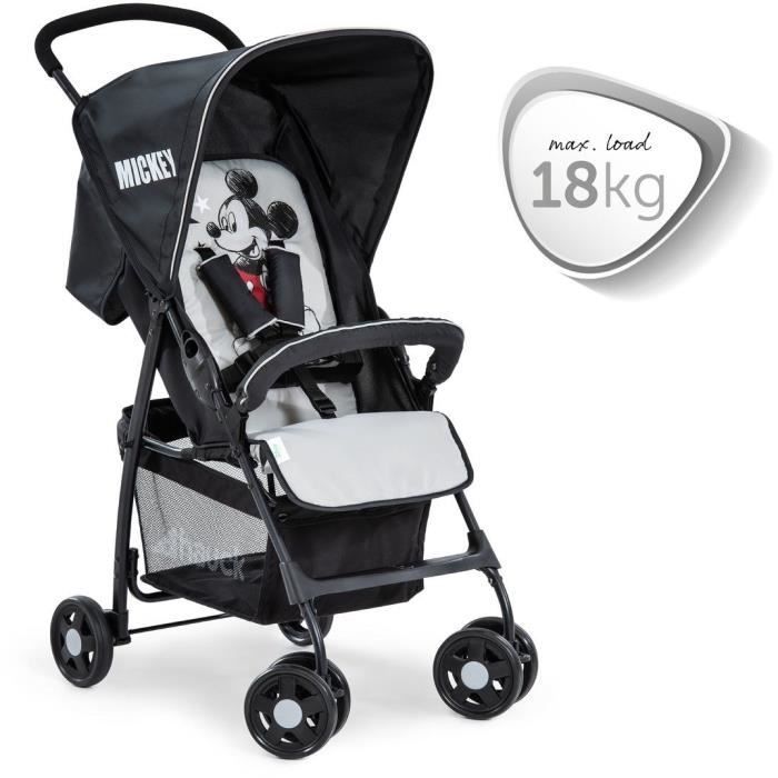 HAUCK - Poussette canne - SPORT - Pliable & inclinable - Capote Pare-Soleil - 4 roues - Mickey Stars