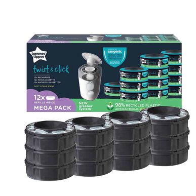 Tommee Tippee Sangenic Twist & Click -täyttöpakkaukset 12 kpl 12 kpl