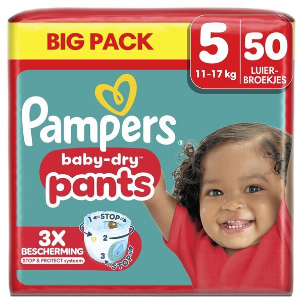 „Pampers Baby-Dry Pants“ sauskelnės, 5 dydis (11–17 kg), 50 vnt.