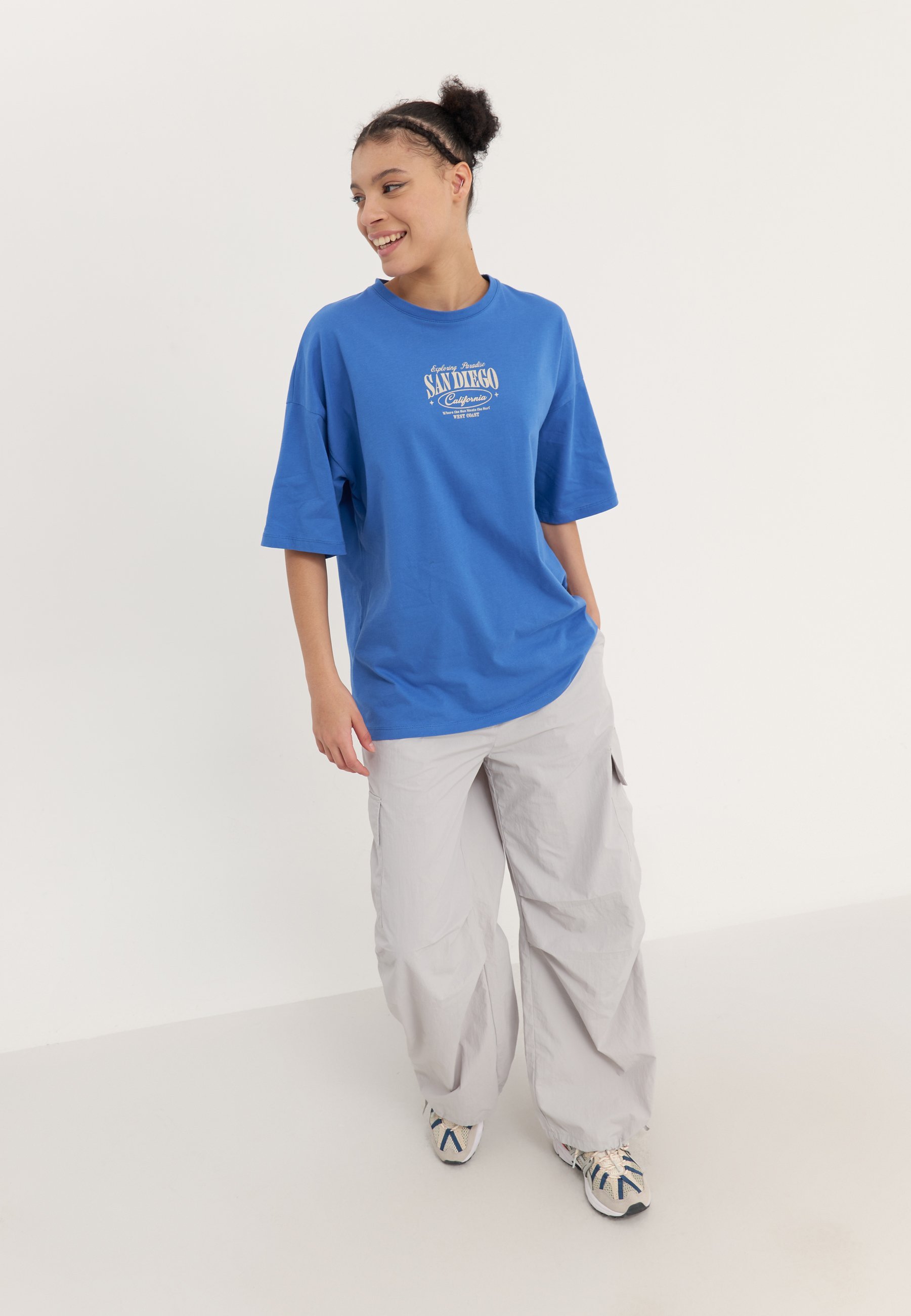 T-shirt Even&Odd Print - blu