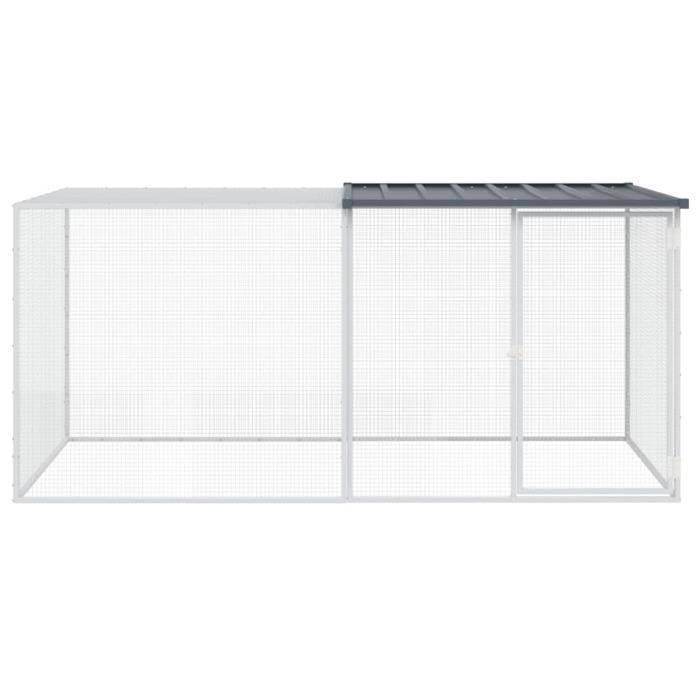 vidaXL Kippenhok met antracietkleurig dak 203x98x90 cm Gegalvaniseerd staal 3189039