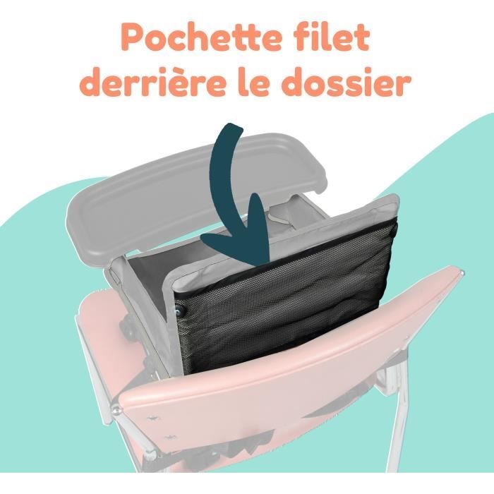 Seggiolino rialzato - BAMBISOL - 6-35 mesi - Si trasforma in sedia per bambini dai 3 ai 5 anni - Pieghevole - Nero