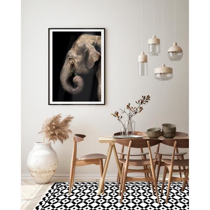 Tapis Vinyle Panorama Géométrie Carrée 40x80 cm - Tapis pour Cuisine, Bureau et Salon en PVC