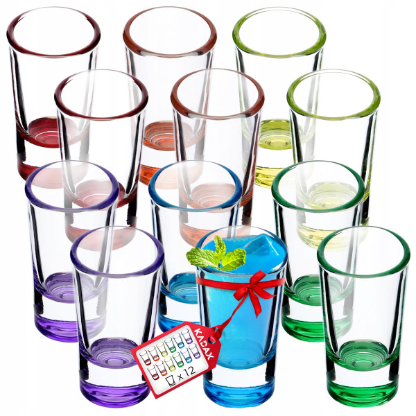 Kieliszek Do Wódki Shotów 28 ml Kolorowy 12szt