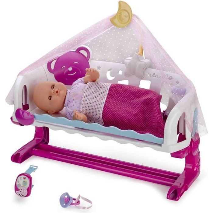 NENUCO - Boneca Interativa Dorme Comigo e com Babá Eletrônica - 35cm