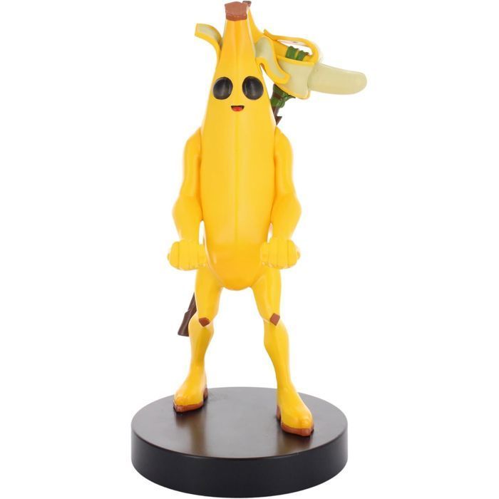 Figura de Peely de Fortnite - EXQUISITE GAMING - Cable Guys - Soporte para auriculares, smartphone o accesorios pequeños - 20 cm