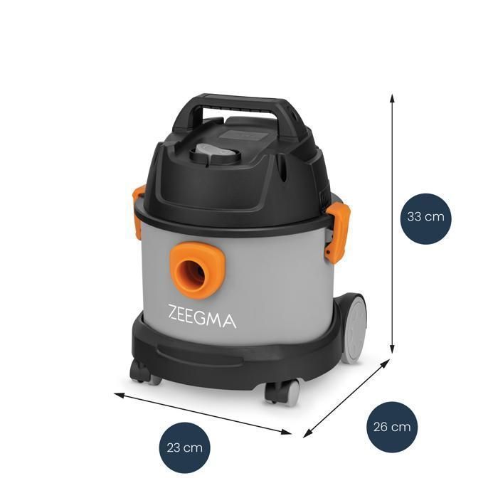 Aspirateur industriel - ZEEGMA Zonder Pro Compact - 1000W - 6L - Avec filtre HEPA et accessoires