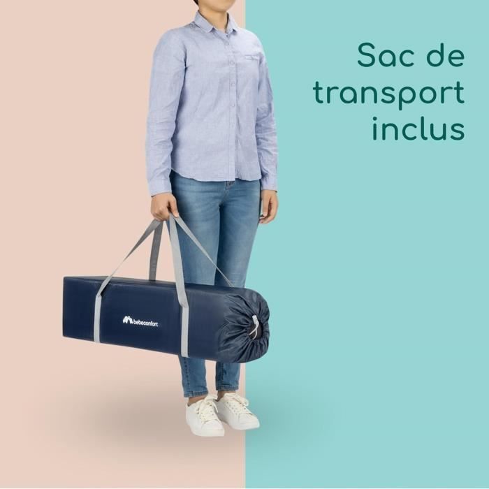 Cuna de viaje BEBECONFORT Sweet Dreams, desde el nacimiento hasta los 3 años (hasta 15 kg) + bolsa de transporte, azul marino