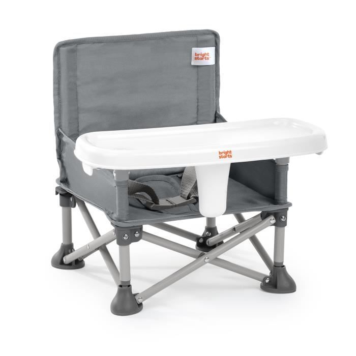 BRIGHT STARTS Rehausseur de chaise pliable, PoP N Sit, nomade, de voyage, Léger et facile à nettoyer, Sac de transport inclus