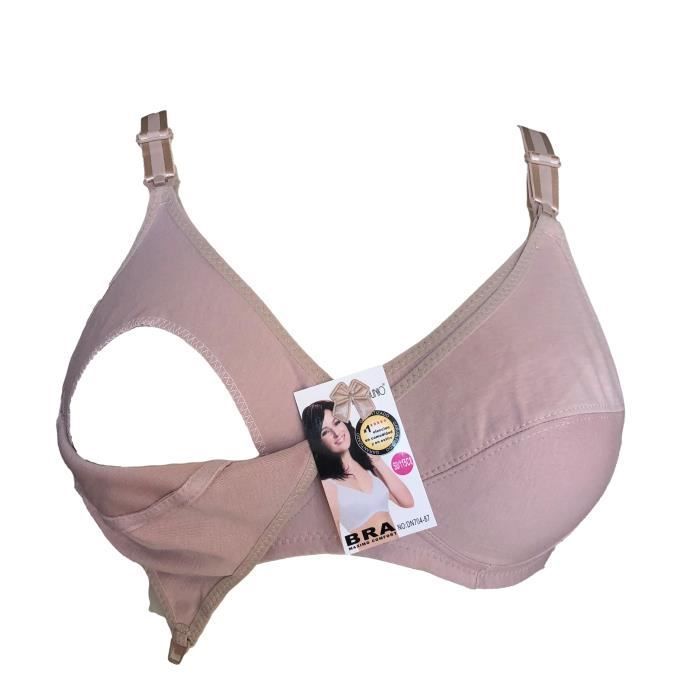 Soutien gorge allaitement 95C beige sans armatures non rembourrés lingerie femme