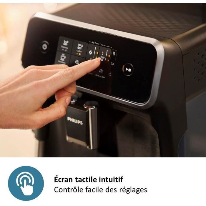 Espressomachine met ingebouwde molen - PHILIPS - EP1200/00 - 1200-serie - 2 soorten koffie - Keramische molen - Geborsteld zwart