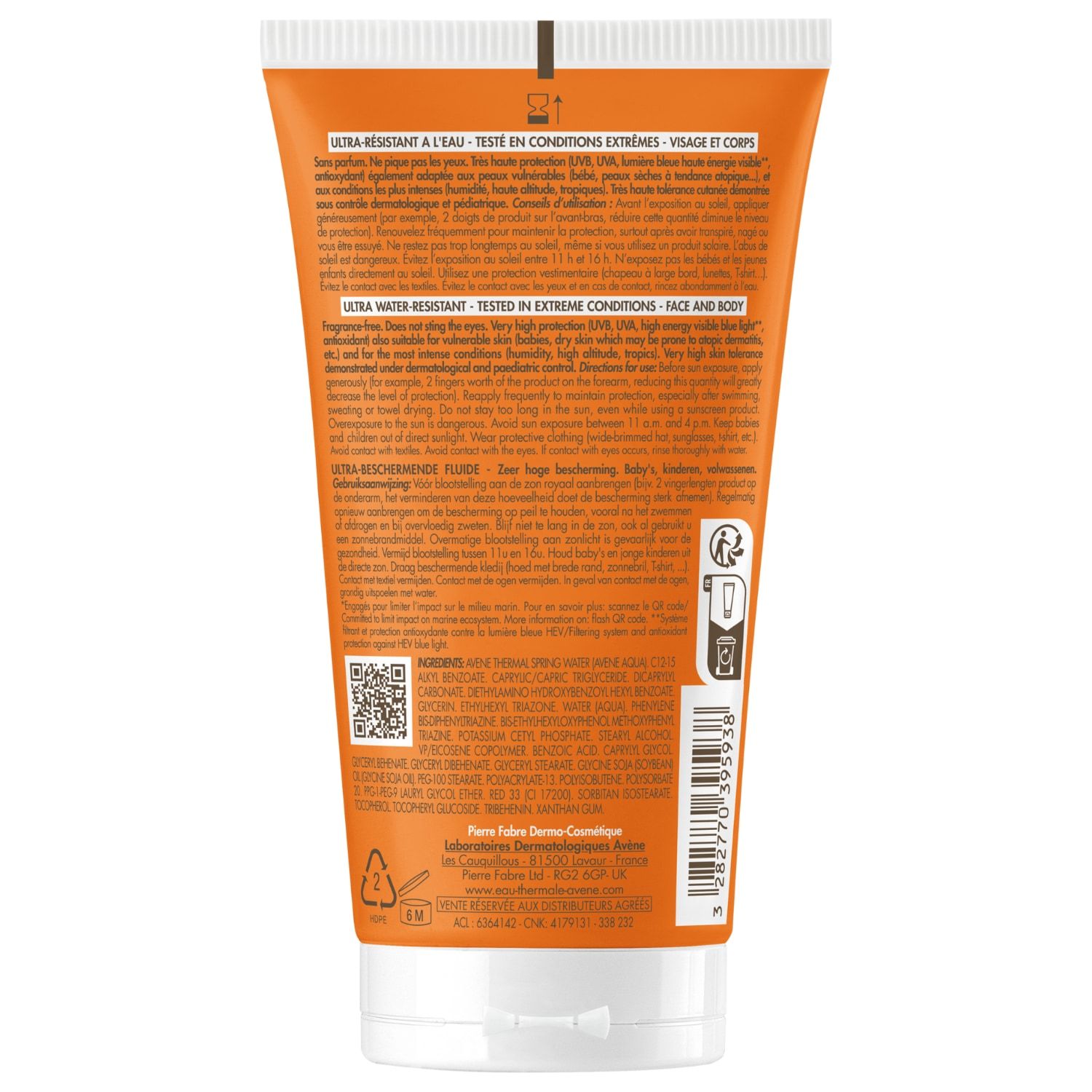 Avène Sunscreen Solaire Intense Protect SPF50+ - 150 ml