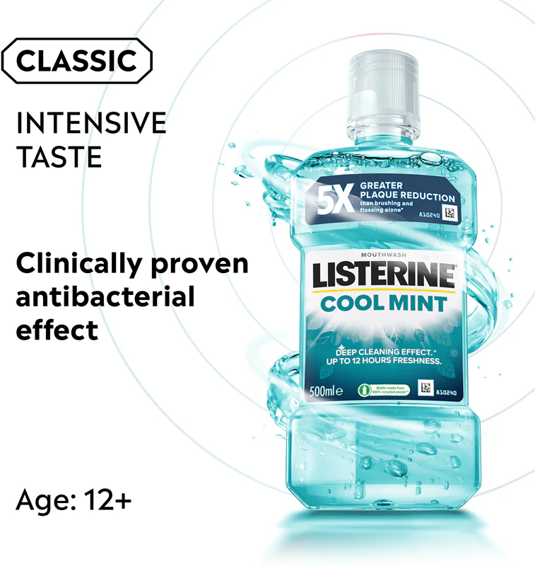 Listerine Cool Mint - Enxaguante Bucal Refrescante para Hálito Fresco