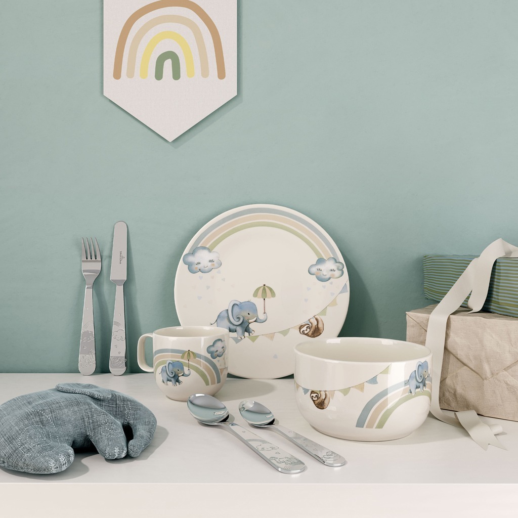 Detská sada príborov Villeroy & Boch, 4-dielna, motív: Beh slonov – 1-dielna