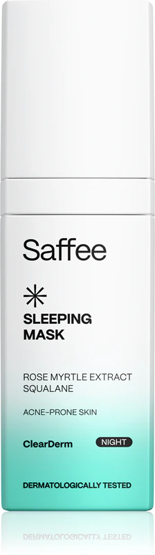 Máscara noturna Saffee ClearDerm para pele com problemas.