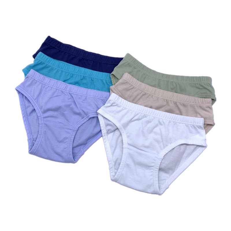 Lot de 12 slips en coton uni pour enfants, garçons